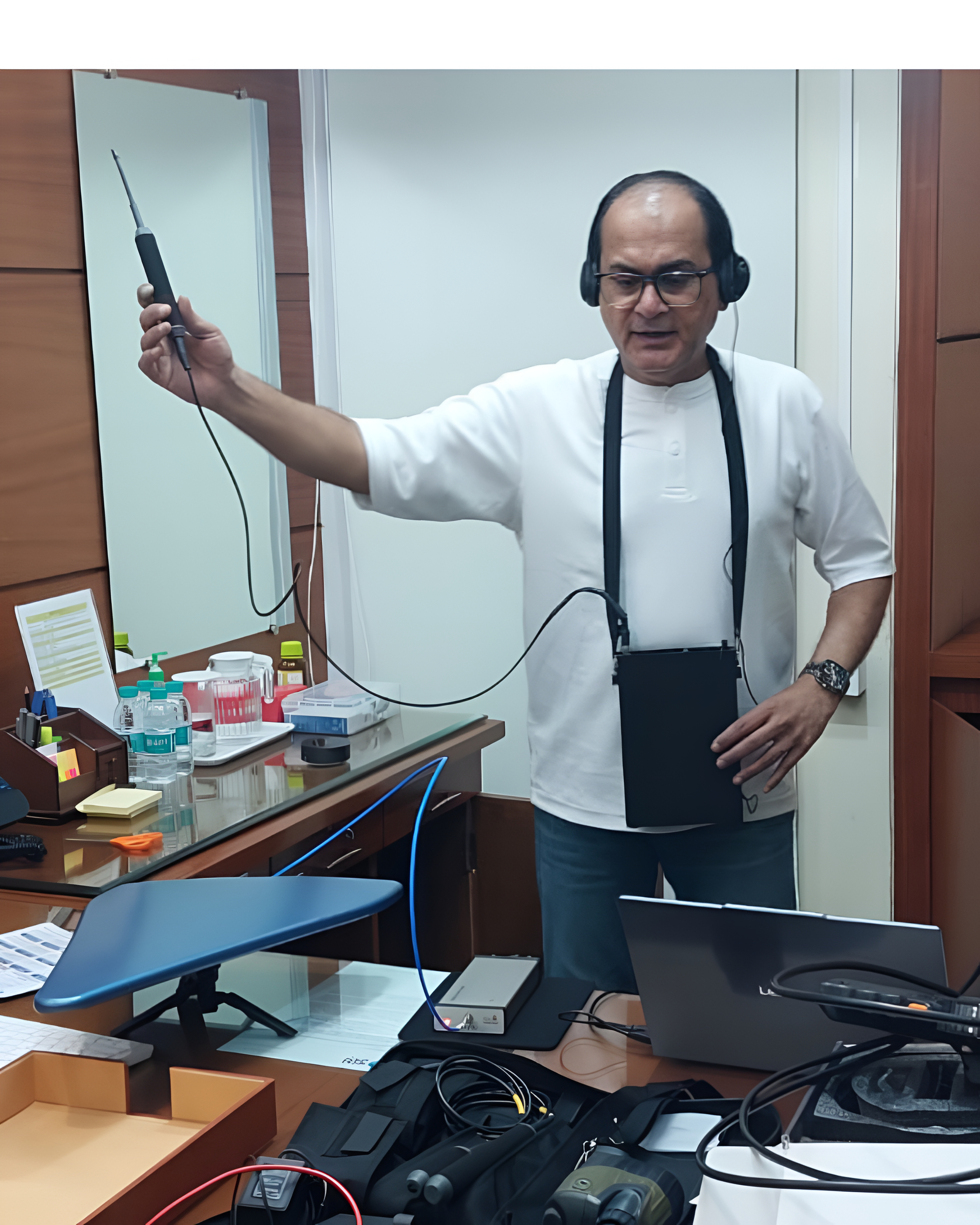 MASS consultant with awards and equipment